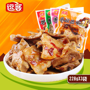 逗客重庆风味香菇豆干零食特色小吃228x3优惠