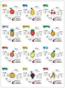 AI矢量设计素材 14张水果营养成分信息图菠萝