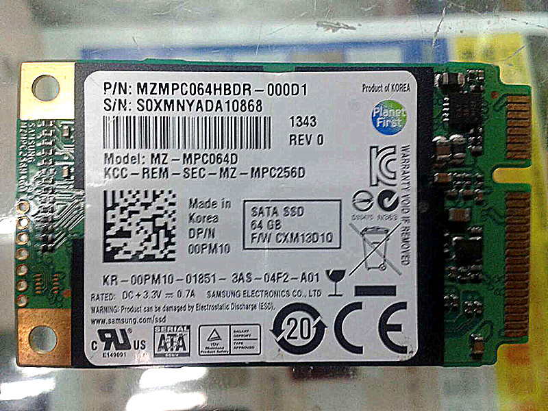 原装 三星 PM830 msata3 64G SSD固态硬盘X