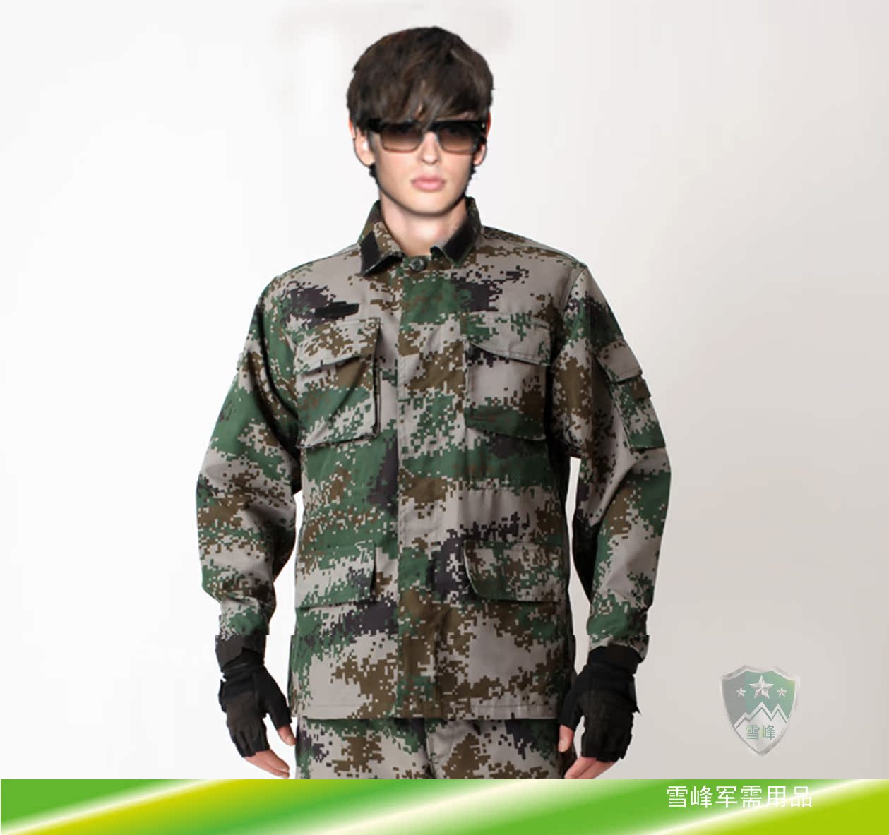 男士款休闲 迷彩服 套装林地丛林迷彩服 CS迷