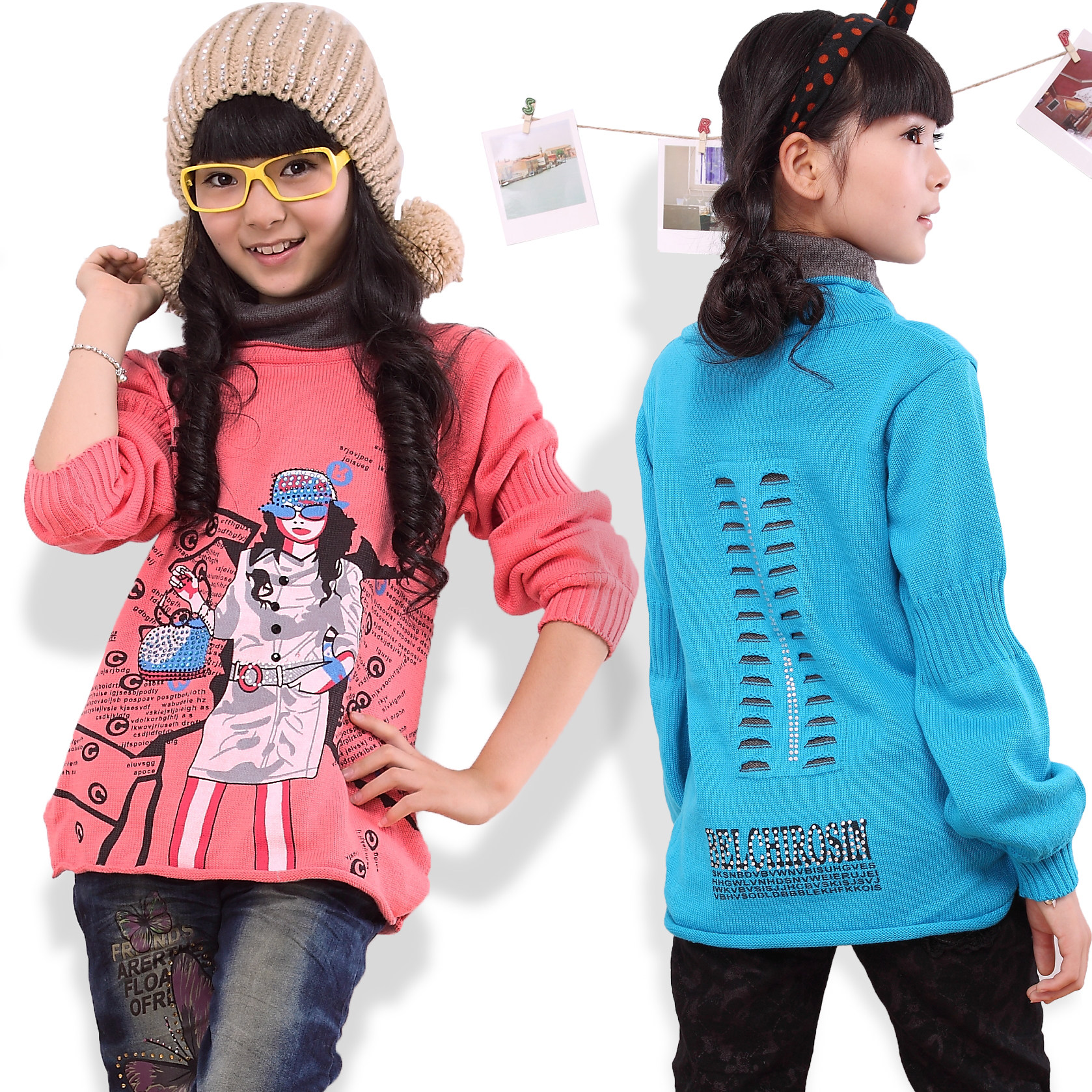 童装女童秋冬装新款<em>韩版女</em>大童<em>毛衣儿童</em>针织衫