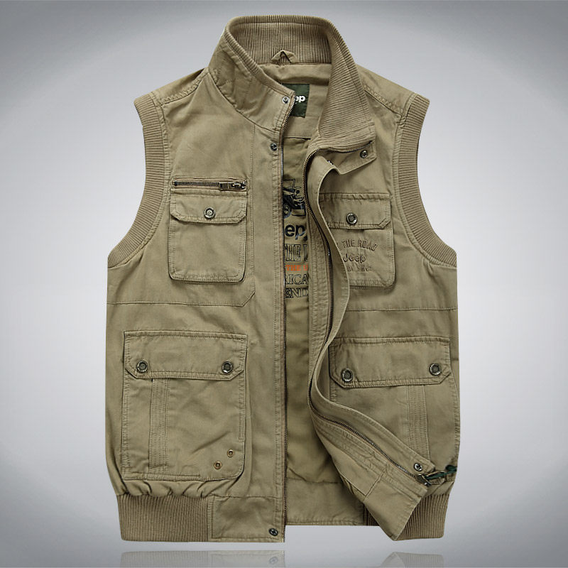 男装春秋新款<em>大牌马甲</em> 纯棉立领休闲马甲男 中