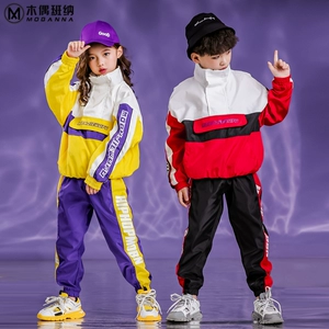 Trẻ em hip-hop phù hợp với cậu bé hip-hop phù hợp với hip-hop thủy triều mùa xuân và mùa thu trẻ em cô gái nhảy jazz trang phục - Trang phục