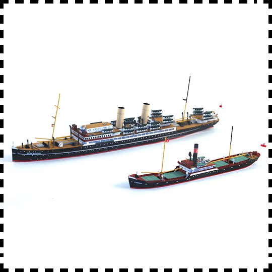 美国柯斯丘什科号游轮和波兰克拉科夫号运输船 纸模型
