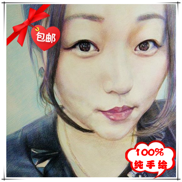 彩铅画素描画像定制真人肖像人物人像画礼物 