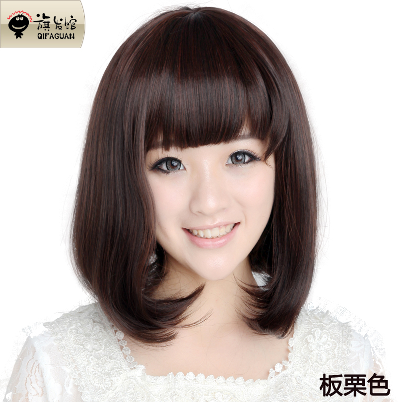 旗发馆夏季特卖韩式<em>发型</em> 圆脸波波头假发短发