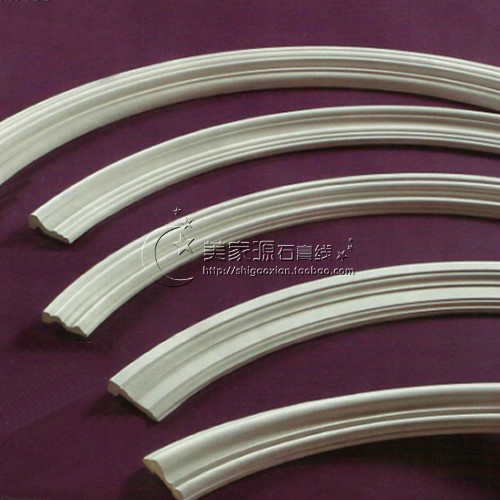 欧式风格拱形石膏条弧线电视背景墙边框弧形石