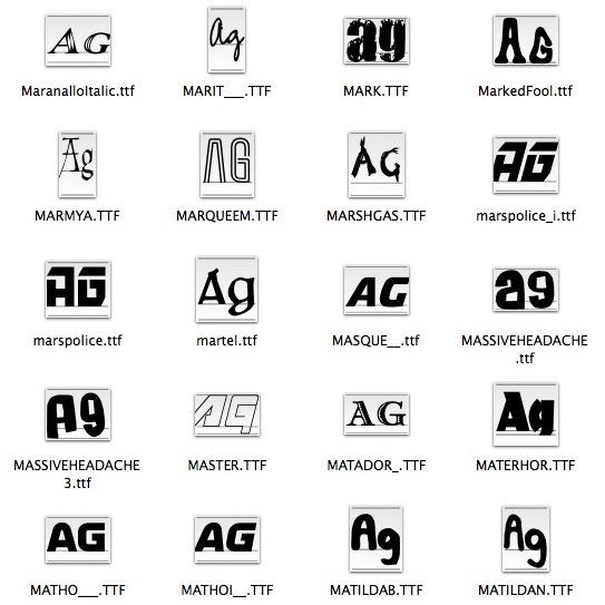 2000款设计师常用英文字体合集 for mac 苹果电脑专用