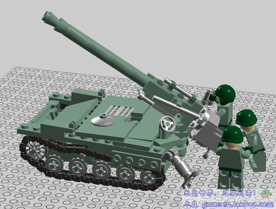 lego乐高创意搭建图 485# 乐高军事图纸 自行火