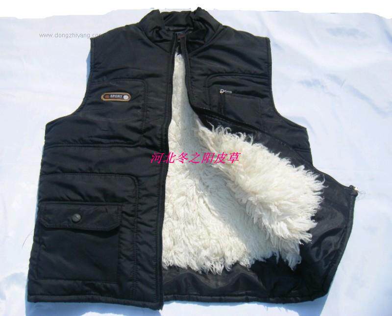 中老年男士长<em>羊毛</em>羊羔毛立领<em>马甲</em>坎肩 <em>男款</em>男