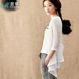 INMAN<em>茵曼</em>2012夏装新款空调衫<em>开衫</em>七分袖衬