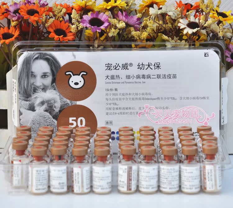 批发英特威二联幼犬保犬用二联疫苗针对狗细小犬瘟进行免疫10份头