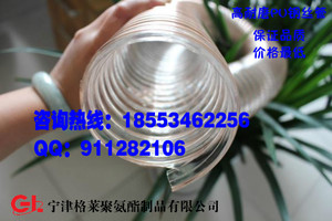 PU透明钢丝软管通风排烟气木工机械抽吸尘塑