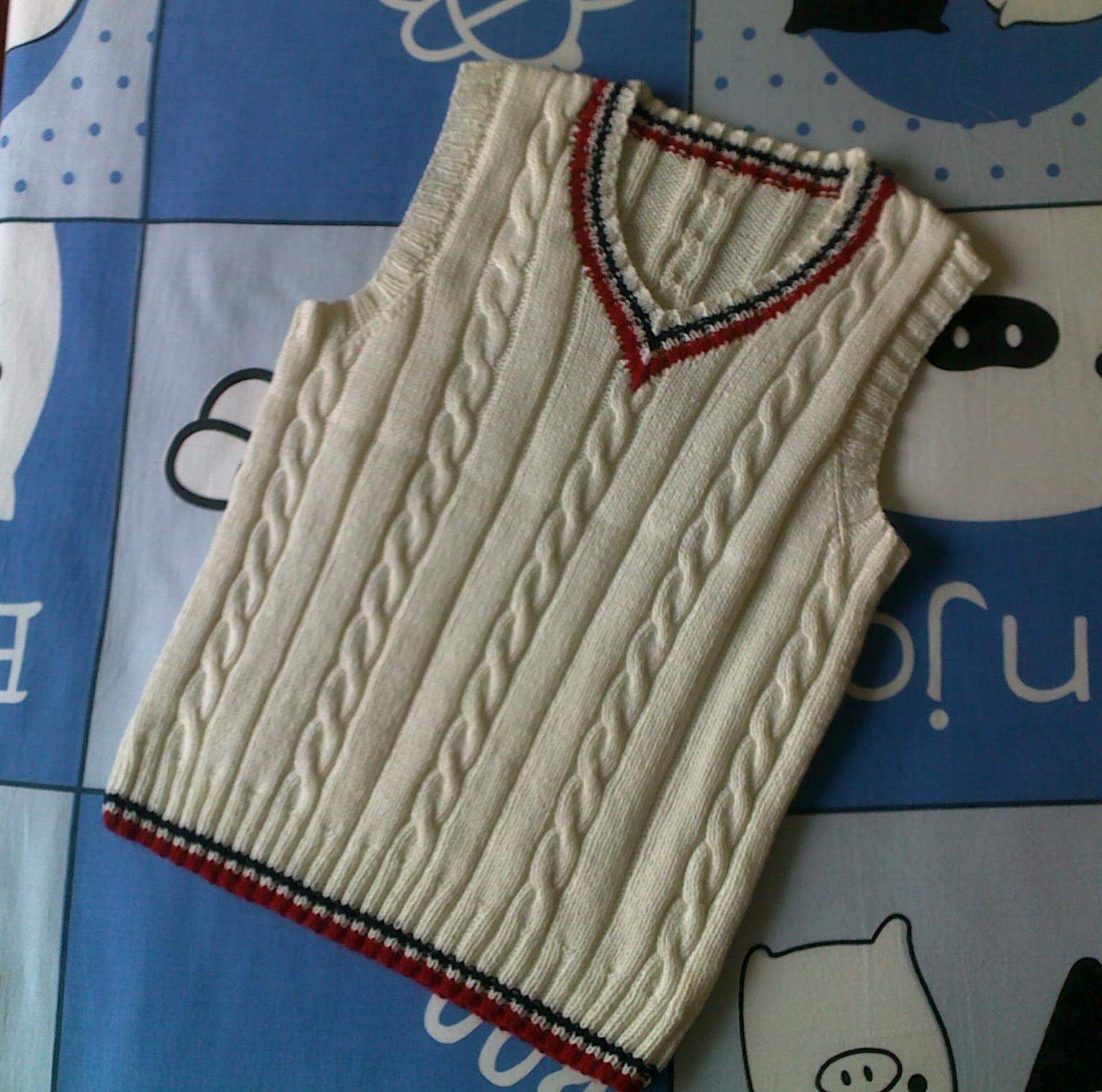 手工<em>编织儿童毛线</em>背心/V领针织<em>马夹</em>/婴儿鸡心