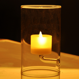 欧式水晶玻璃烛台优雅透明蜡台 温馨浪漫居家必备