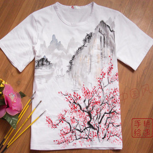 2013新手绘中国风水墨山水画男式中国风民族