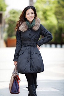 2011新款女装 杭派精品枫之玲 羽绒服 厚 棉衣外套 中长款 风衣 厚外套
