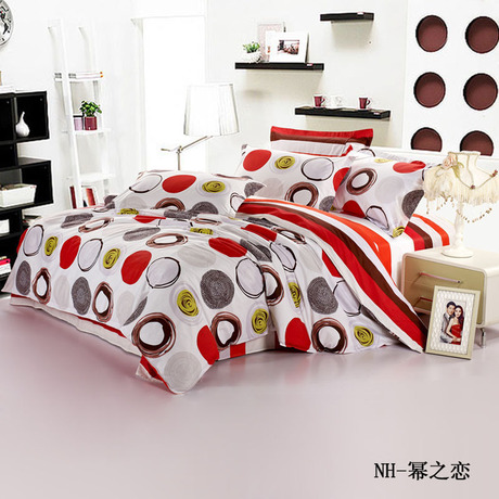 宫心锁玉同款 全棉斜纹AB版半活性印花床单式