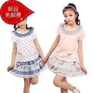 小博王 童装女童夏装新款蛋糕裙<em>2012女大童</em>连
