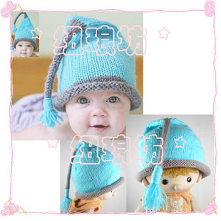 手工编织长辨子帽 护耳帽 婴儿帽 宝宝帽 童帽