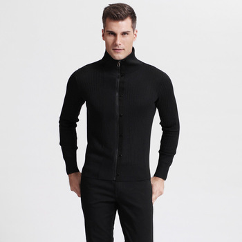 针织<em>开衫搭配</em>_秋<em>冬季</em>新款男装毛衣欧式修身款