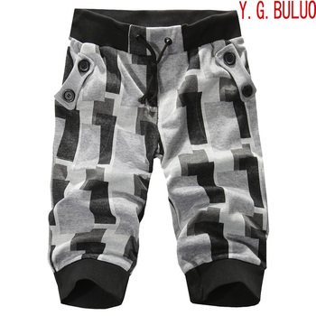 工装裤<em>搭配</em>_正品潮男七分裤2012新品夏季<em>格子</em>