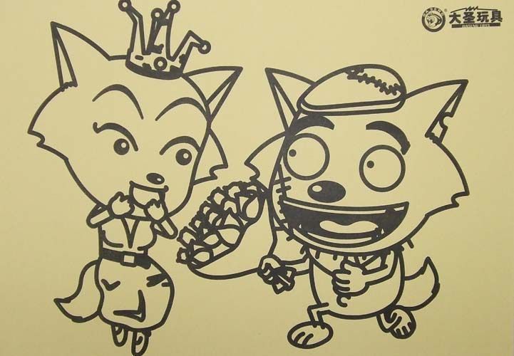 灰太狼和红太狼儿童砂画20*30cm约16k大卡大圣沙画沙子大圣玩具