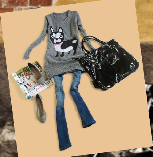 <em>红毛衣+长</em>外套+仔裤 16款女孩过年美搭 16款女