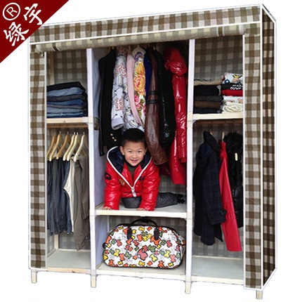 绿宇特价包邮!组合简易宜家衣柜实木衣柜双人