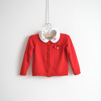 Sun * 外贸 出口 女童 <em>梅红色</em> 棉线 针织<em>开衫</em> 毛