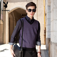 针织<em>马甲花花公子</em>宽松<em>男装</em>秋冬新款大码 v领毛