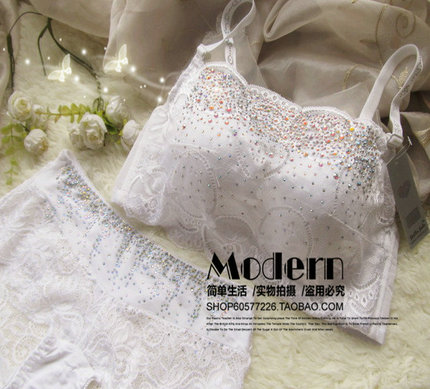 stella sole华丽七彩<em>钻抹胸</em>式<em>文胸</em> 防走光镶钻内