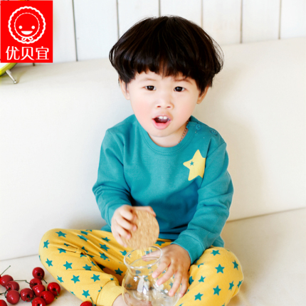 优贝宜 <em>男童</em>女童儿童内衣套装<em>纯棉秋</em>款服装睡