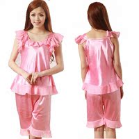 春夏季<em>睡衣</em>可爱公主雪纺蝴蝶结<em>真丝</em>女士<em>睡衣</em>短
