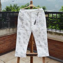 款弹力烫钻白色星星烫钻七分裤修身<em>马裤版型</em>