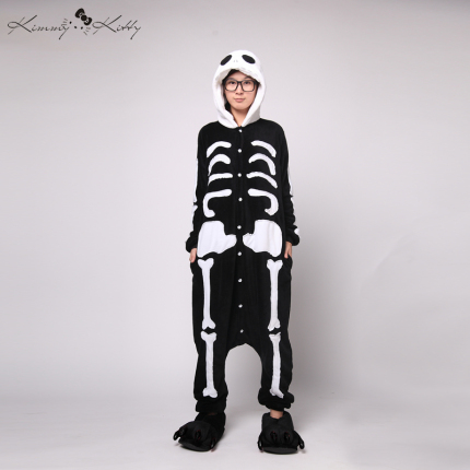 kimmy kitty可爱<em>卡通骷髅</em>形象<em>连体睡衣</em>套头情侣