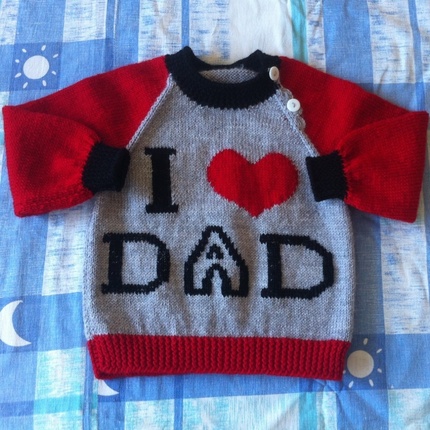 独家*I love mom dad<em>手工</em>编织<em>毛衣儿童</em>针织衫 