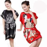 包邮 <em>苏州丝绸</em>silk春季短袖仿真丝美女图<em>睡衣</em>家