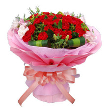 红色康乃馨精包装花束 昆山实体花店 <em>妇女节</em>母