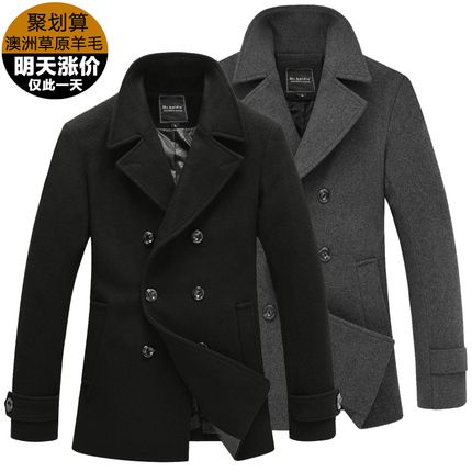 聚Mr.baidis秋冬羊毛呢子大衣 男中长商务休闲