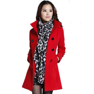 秋装新款 韩版女装羊毛尼大衣 加厚毛呢外套 大