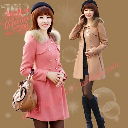 拉夏贝尔CCDD2013秋冬季新款羊毛呢子大衣