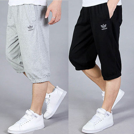 夏季清凉超薄七分裤/<em>短裤男</em>宽松阿迪针织<em>棉短</em>