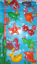钓玩具鱼戏水套装批发满20包邮 磁性塑料游泳