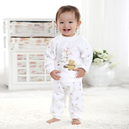 <em>宝宝</em>棉毛衫全棉内衣套装<em>秋衣</em>纯棉无骨<em>婴儿</em>内衣