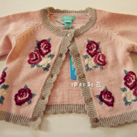 法国时尚童装大牌 低调洋气的女宝婴儿小毛衣开衫