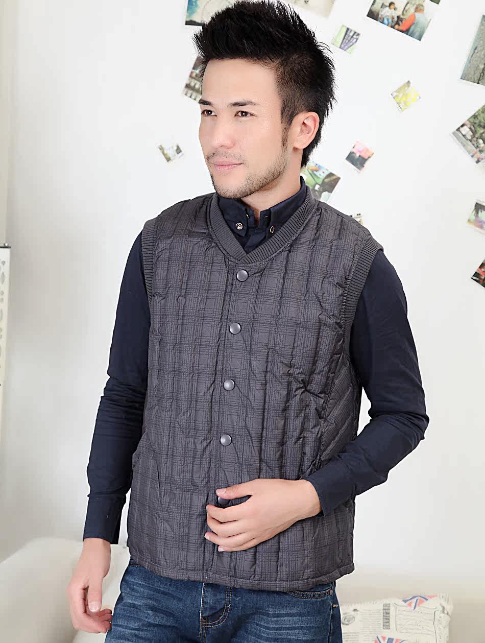 <em>雅鹿</em>正品中老年<em>羽绒马甲男</em>秋冬加厚加绒修身羽