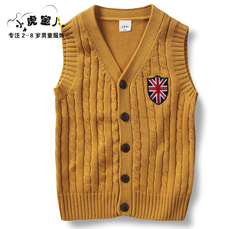 小虎宝儿童装韩版儿童<em>马甲</em>背心<em>男童</em>毛衣<em>马甲针</em>