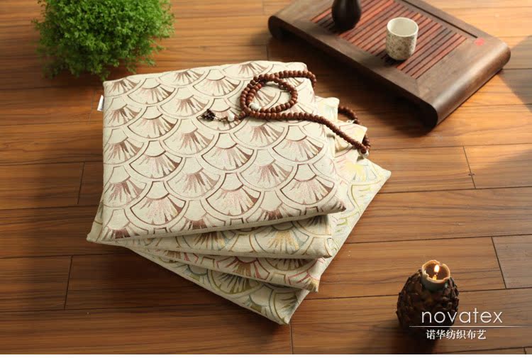 亚麻绣花蒲垫禅坐垫打坐蒲团垫子榻榻米椅垫-