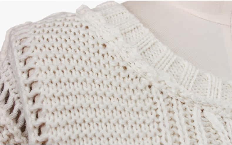 doif韩国版套头短款厚<em>毛衣白色宽松</em>圆领蝙蝠型